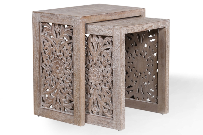 Weinberger Solid Wood Top Sled Nesting Tables