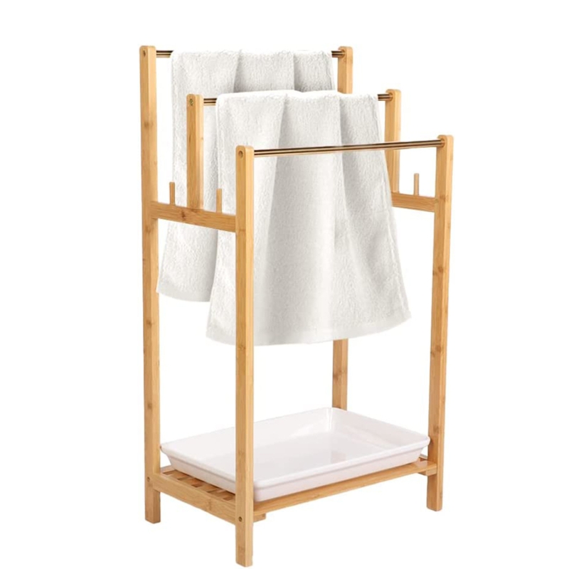 Wood 3 Freestanding Towel Stand