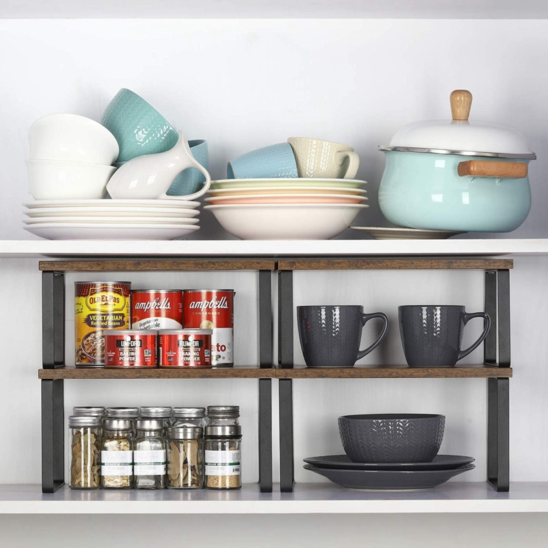 Wood Cabinet Shelving Rack (Set of 4)