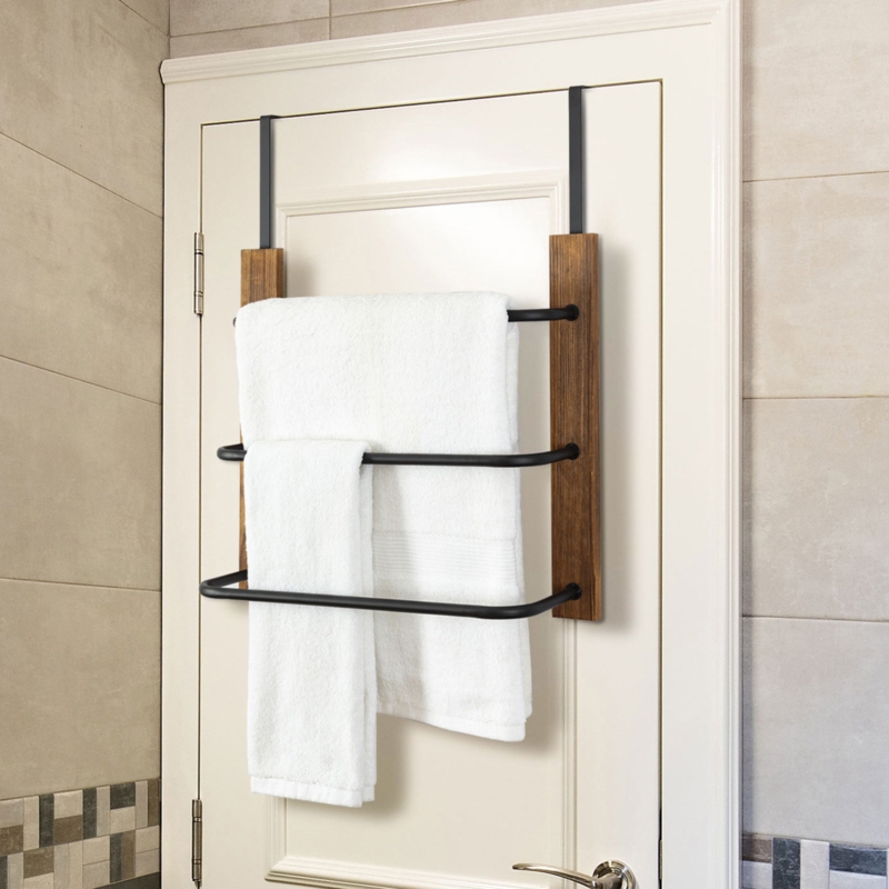 Wood Over-the-Door Towel Rack