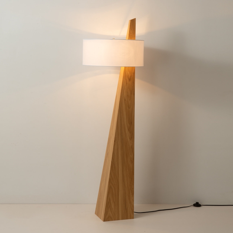 Wood Twist Floor Lamp