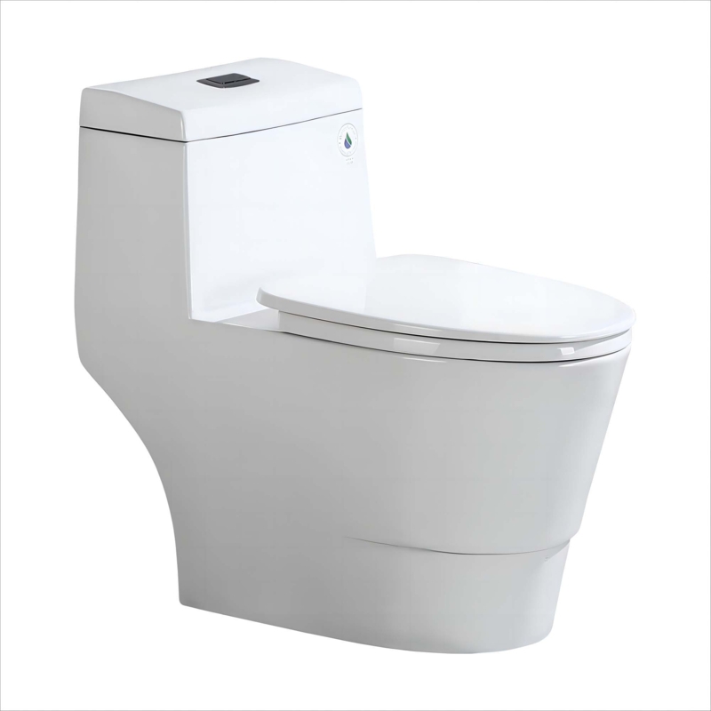 WoodBridge 1.6 Gallons GPF Elongated Floor Mounted One-Piece Toilet (Seat Included)