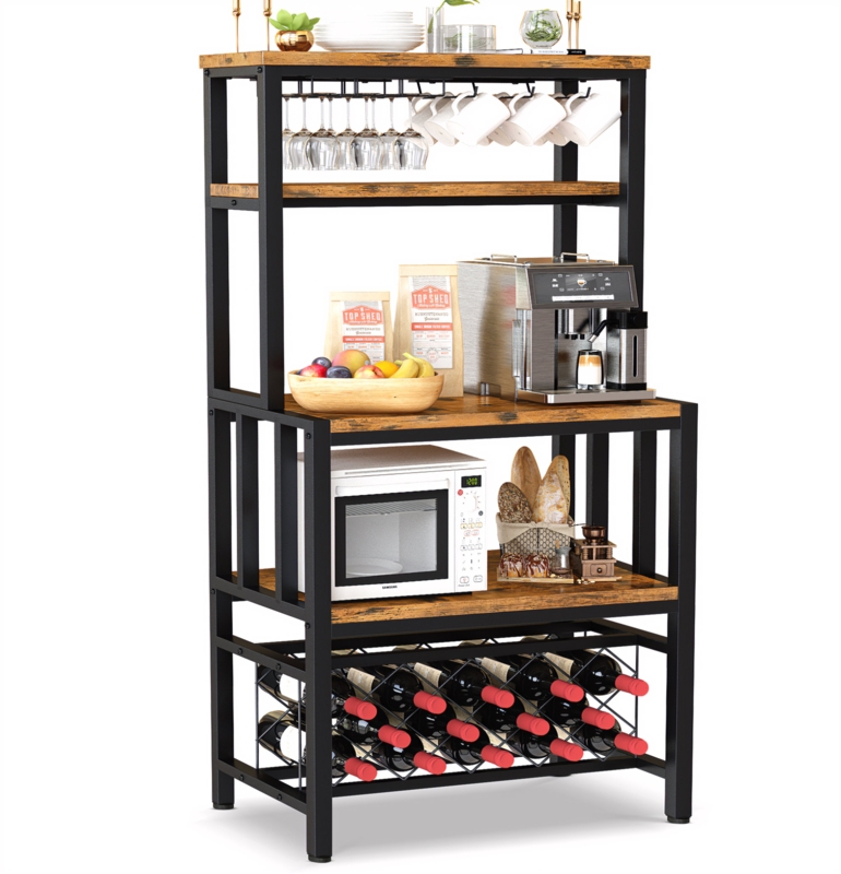 Wynnell 30.11'' Iron Standard Baker's Rack with Microwave Compatibility