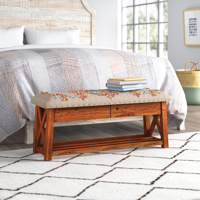 Wyona Cotton Upholstered Storage Bench