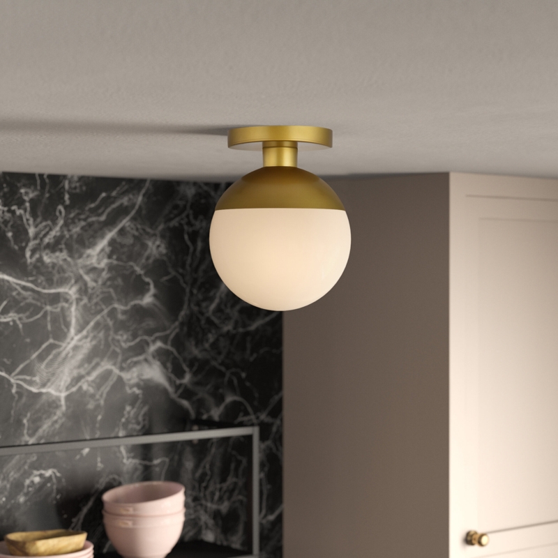 Yearby Glass Semi Flush Mount