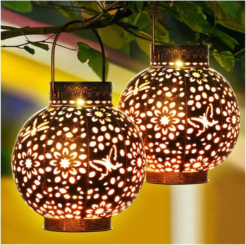 10.3'' Solar Powered Integrated LED Outdoor Lantern (Set of 2)