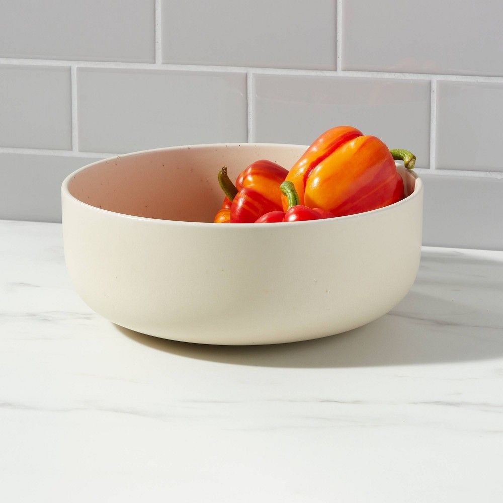 101oz Stoneware Tilley Serving Bowl Cream - Threshold
