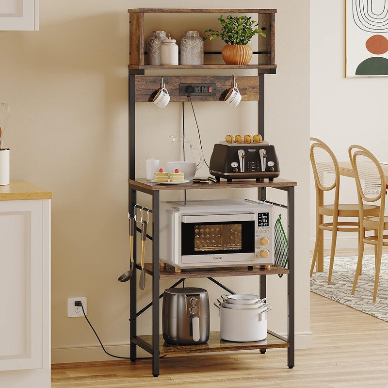 236.62'' Wood Standard Baker's Rack with Microwave Compatibility