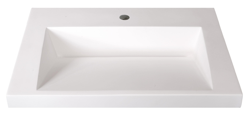 25'' Composite Single Bathroom Vanity Top with Sink