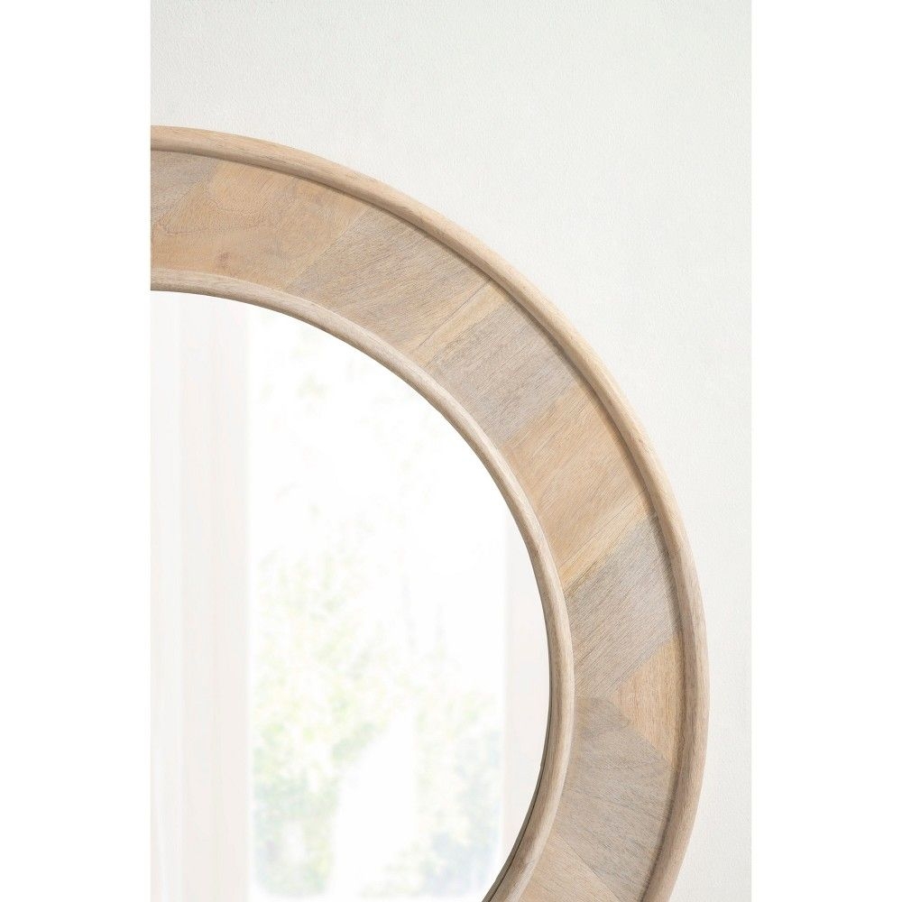 28"x28" Yahna Round Wall Mirror White - Kate & Laurel All Things Decor