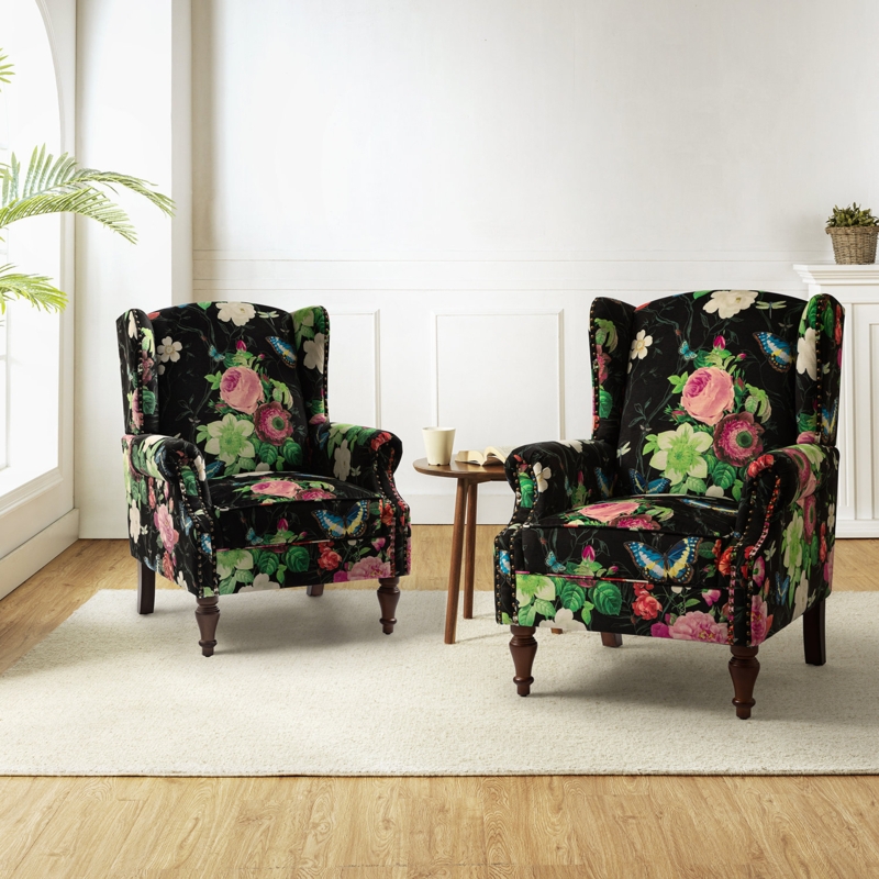 29.5 Inches Wide Polyester Armchair (Set of 2)