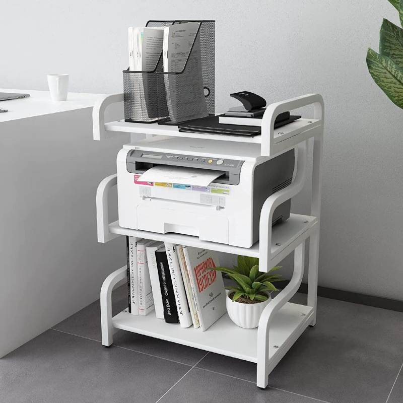 3-Tier Printer Stand with Wheels Storage Cart Floor-Standing Multi-Purpose Shelf Rack