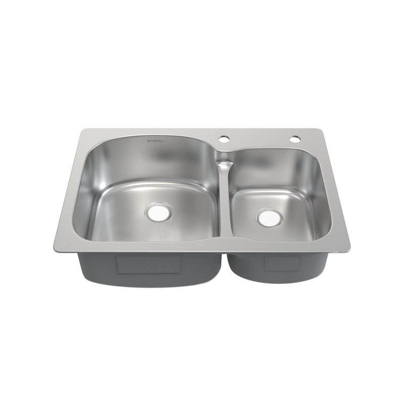 33" L x 22" W Double Basin Drop-In Kitchen Sink