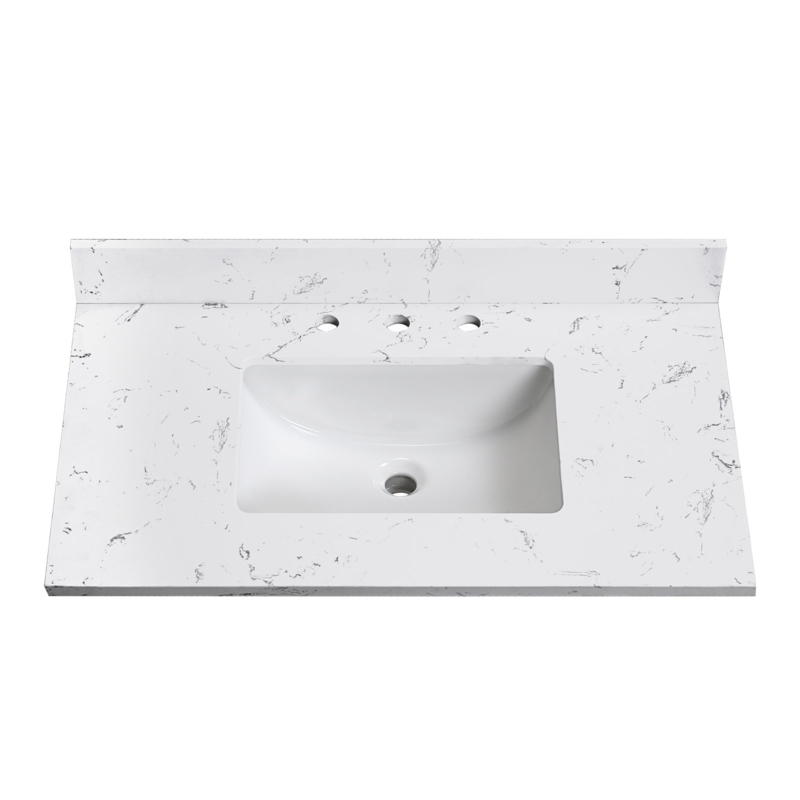 36'' Engineered Stone Single Bathroom Vanity Top with Sink