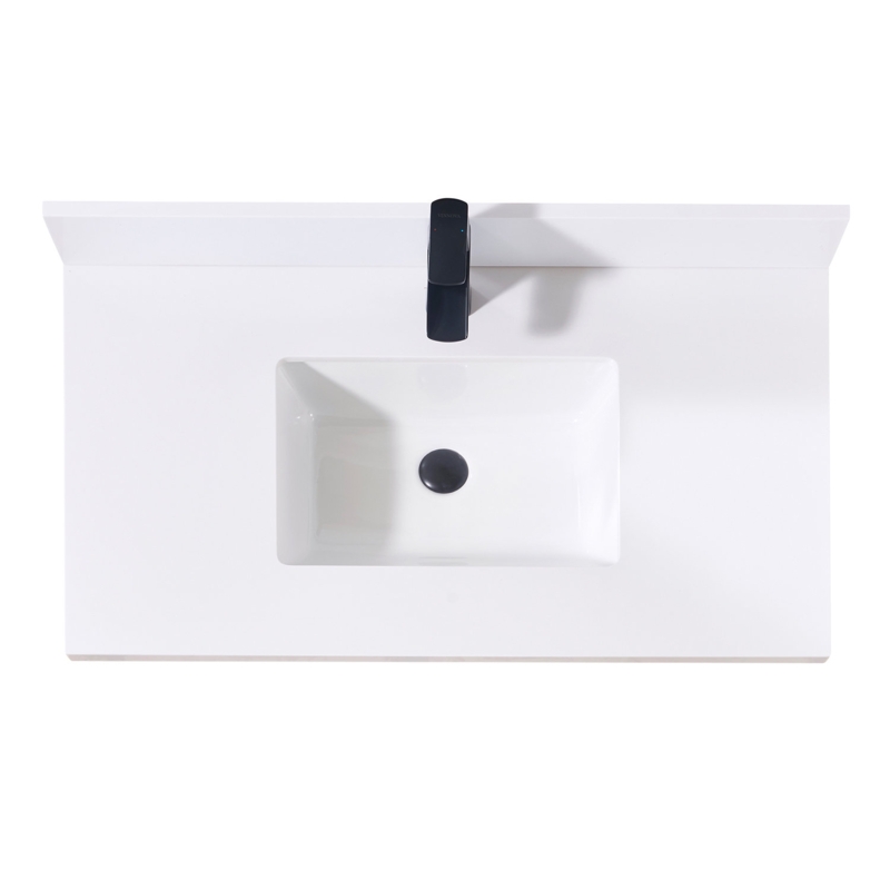 37'' Stone Single Bathroom Vanity Top with Sink