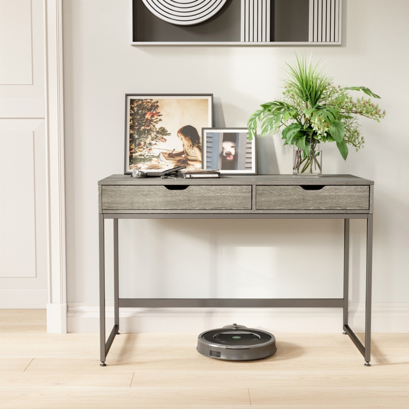 43'' W Home Office Computer Desk with 2 Drawers, Modern Writing Study Desk