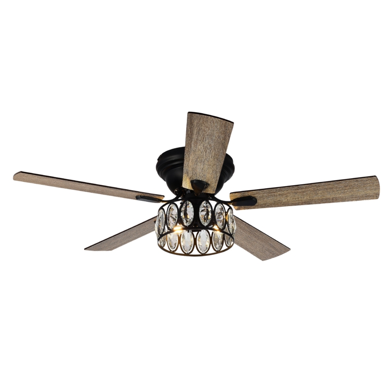 52'' Iris 5 - Blade Standard Ceiling Fan with Remote Control and Light Kit Included