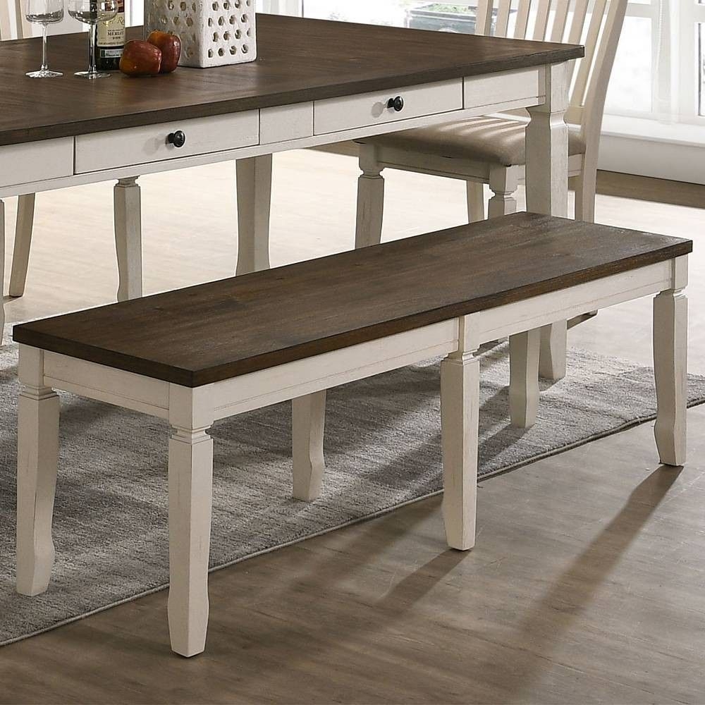 58" Fedele Bench Weathered Oak/Cream Finish - Acme Furniture