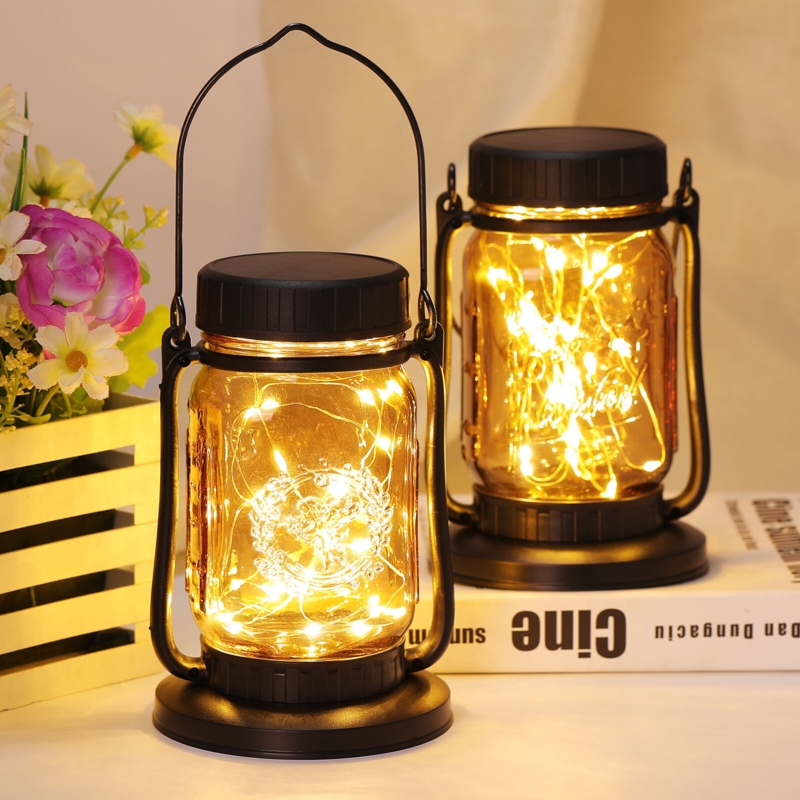 6.89'' Solar Powered Integrated LED Outdoor Lantern (Set of 2)
