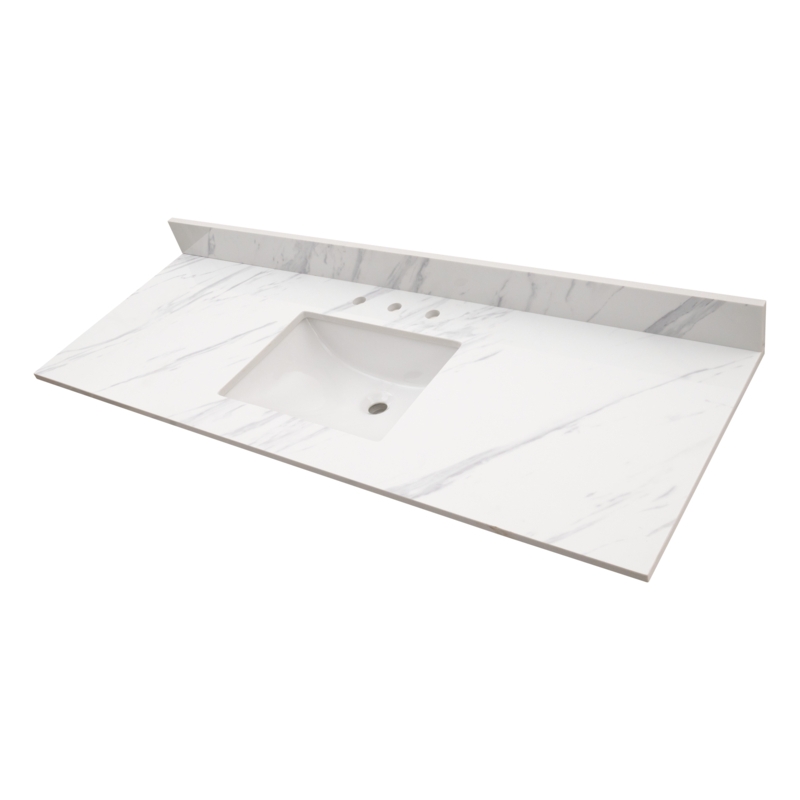 61 in. W x 22 in. D Bathroom Vanity Top with Single Sink