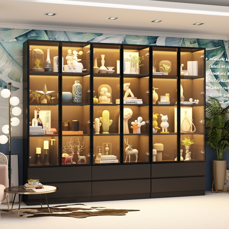 78.7 H x 63 W 6 Drawers Display Case With Light