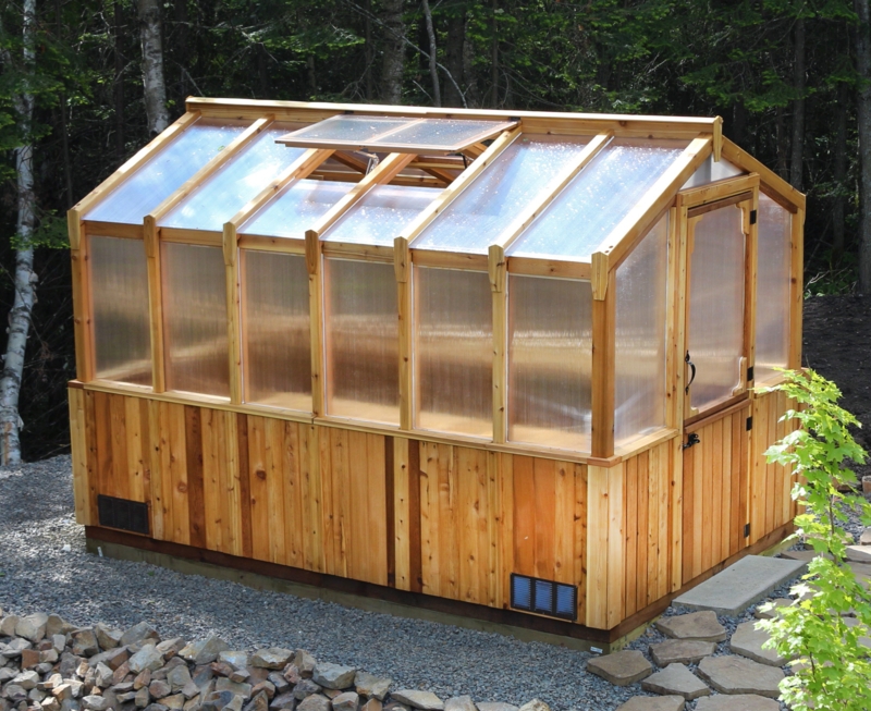 8 ft. W x 12 ft. D Cedar Wood Greenhouse