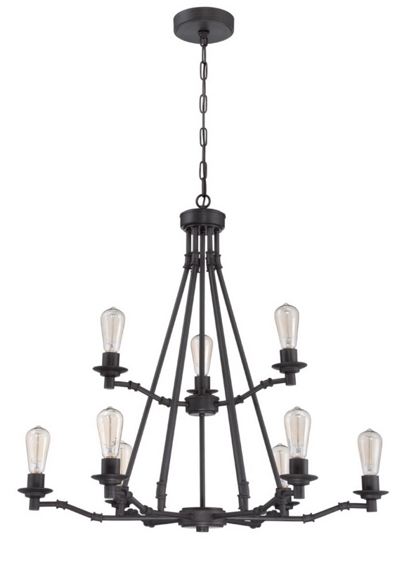 9 - Light Candle Style Tiered Chandelier