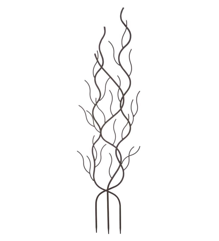 Abstract Branches Metal Garden Trellis with Three-Pronged Stake