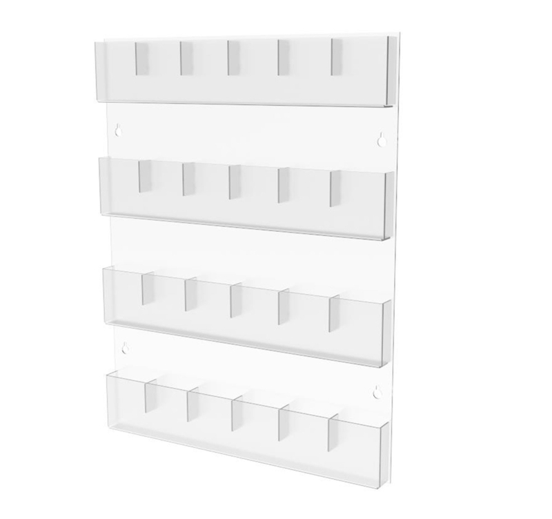 Acrylic Literature Rack, Wall-Mount Brochure Magazine Holder, 12 or 24 Pockets