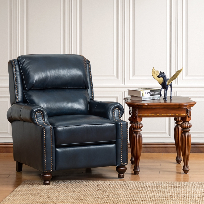 Adeesa Genuine Leather Recliner With Wings