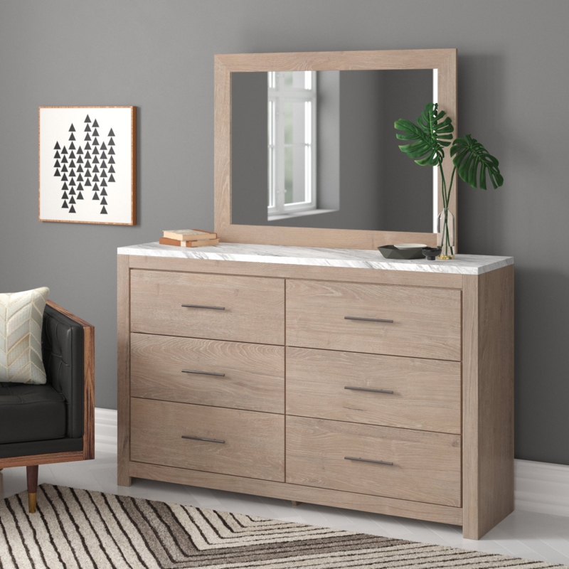 Adysan 6 - Drawer Dresser with Mirror