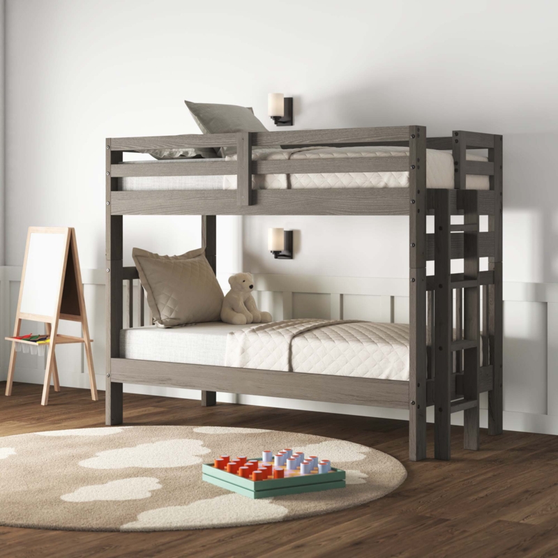 Ahmia Twin Over Twin Solid Wood Standard Bunk Bed