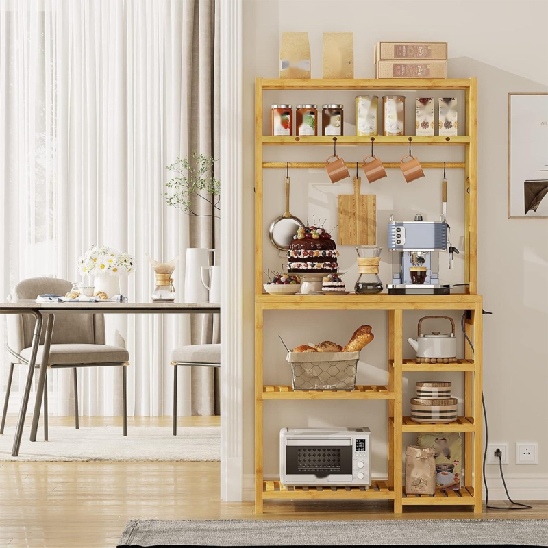 Ajitesh 31.5'' Solid Wood Accent Baker's Rack with Microwave Compatibility