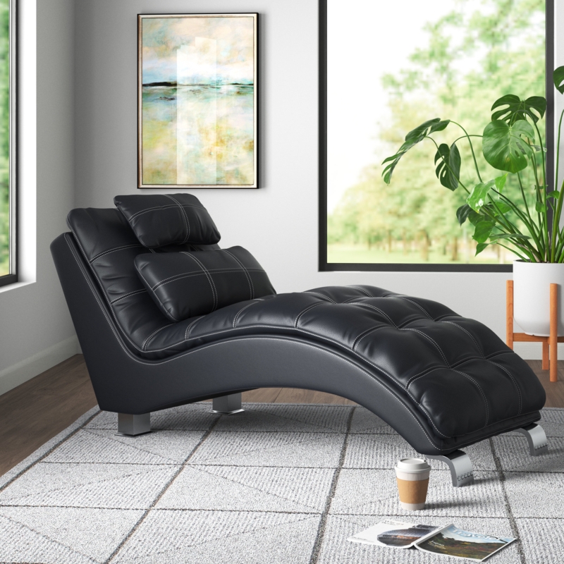 Alaiya Faux Leather Chaise Lounge