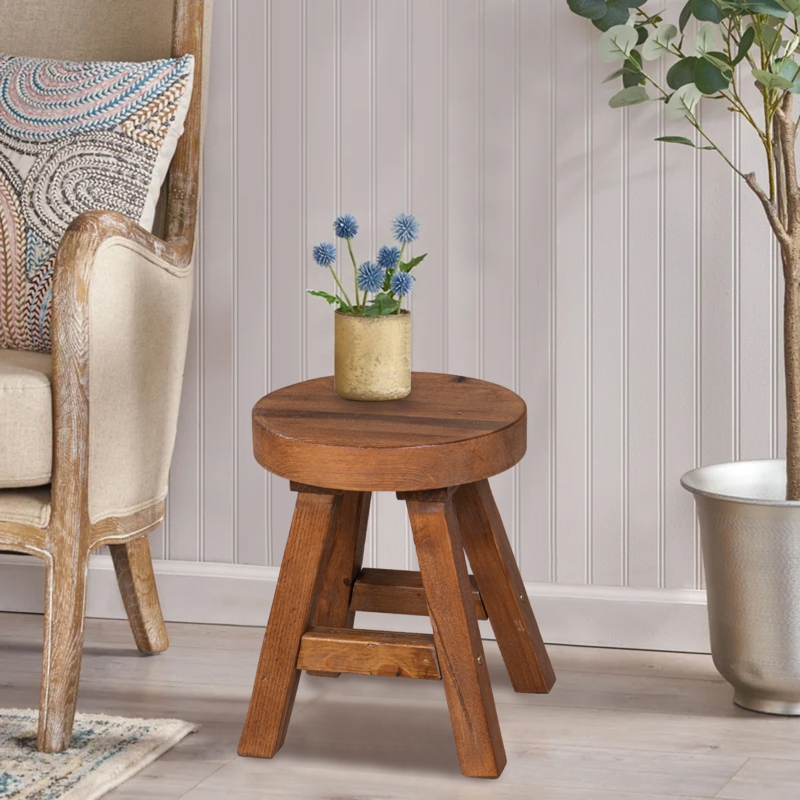 Alfortville Solid Wood Accent Stool