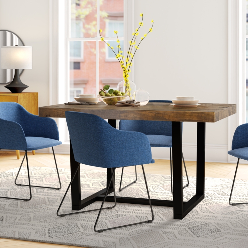 Amarapal Pine Solid Wood Trestle Dining Table