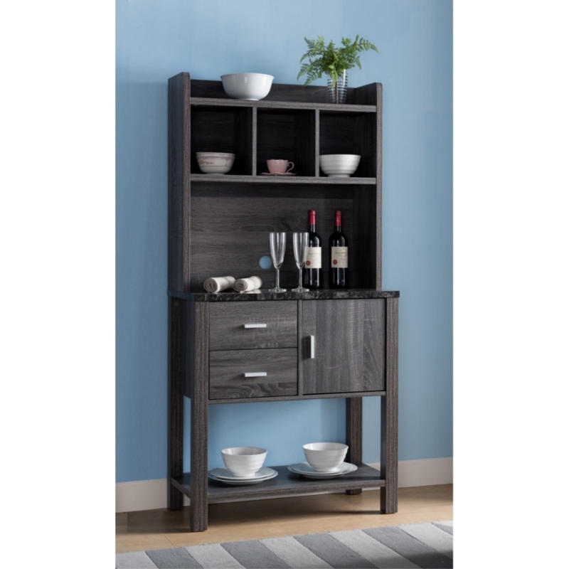 Ameliasburg 31.25'' Wood Standard Baker's Rack with Wine Glass Storage