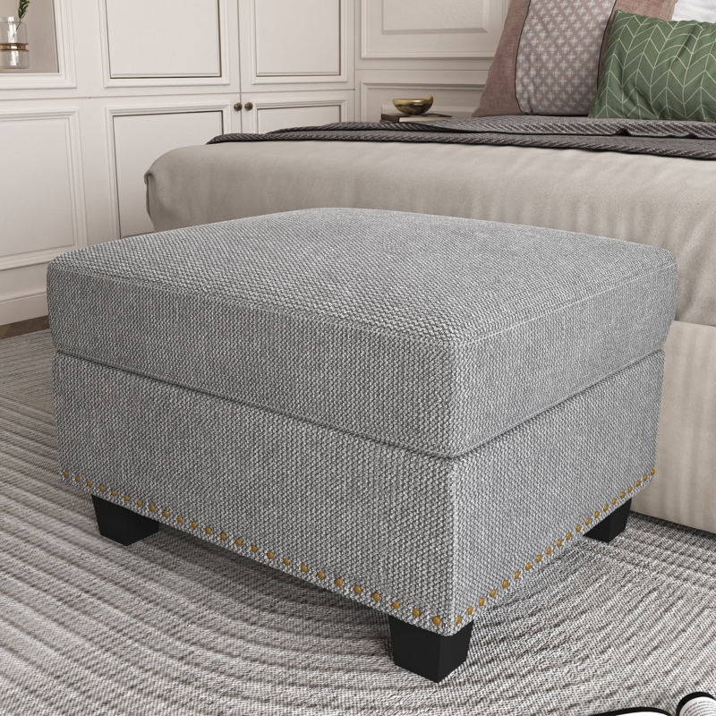 Amila Aleister 28.4'' Wide Rectangle Storage Ottoman With Tray