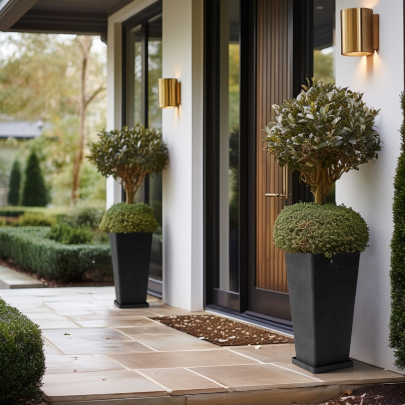 Amimma Large Rectangular Tall Planters for Indoor/Outdoor