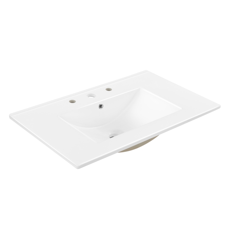 Ancillary 30" Single Bathroom Vanity Top in White with Sink