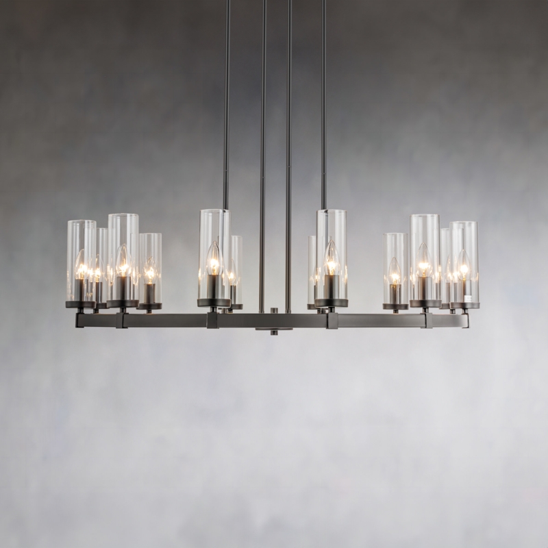 Andrade 12 - Light Dimmable Wagon Wheel Chandelier