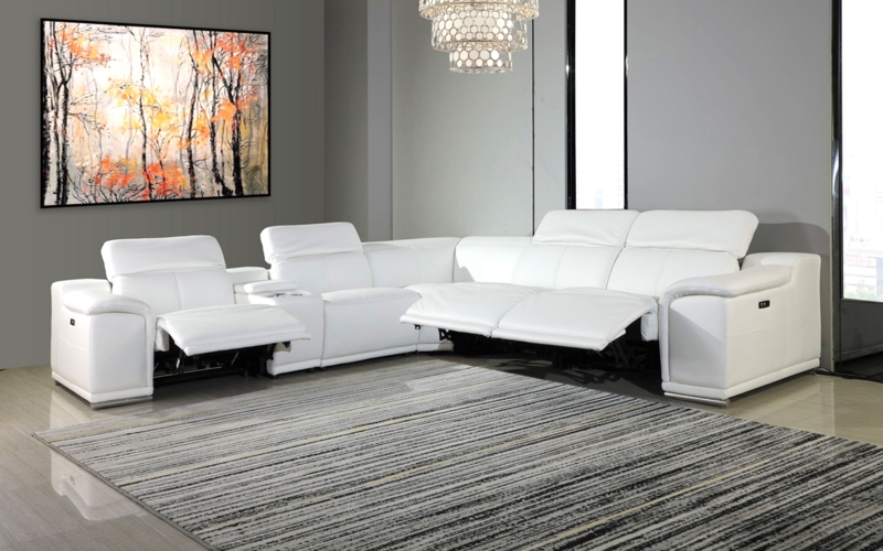 Anna-Louise 6 - Piece Leather Power Reclining Sectional