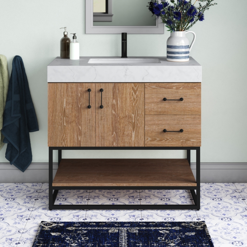 Annice 36'' Single Bathroom Vanity with Stone Top