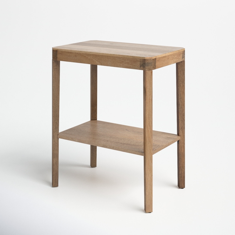 Ardentown Solid Wood Side Table with Storage