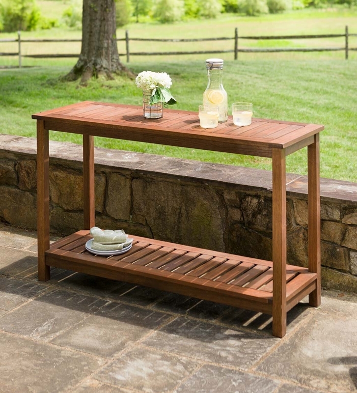 Aree Eucalyptus Solid Wood Indoor/Outdoor Buffet u0026 Console Table