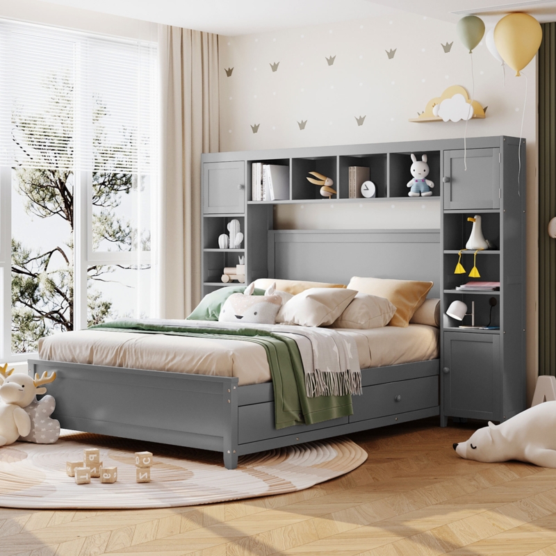 Arnitha Full Platform Storage Bed with Bookcase Headboard