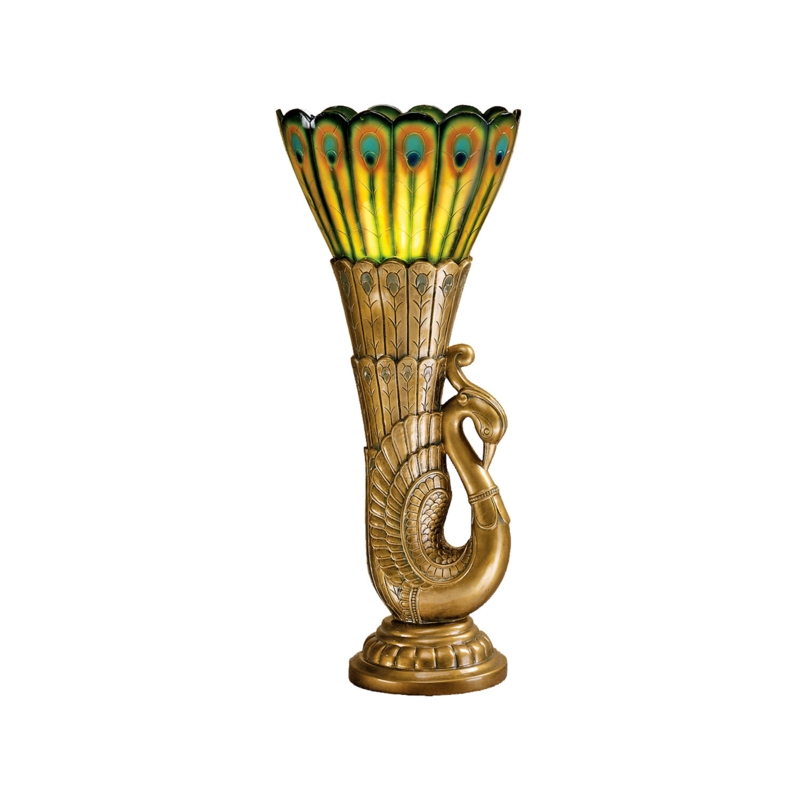 Art Deco Peacock Table Lamp