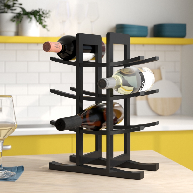 Arthurene 12 Bottle Solid Wood Tabletop Wine Bottle Rack