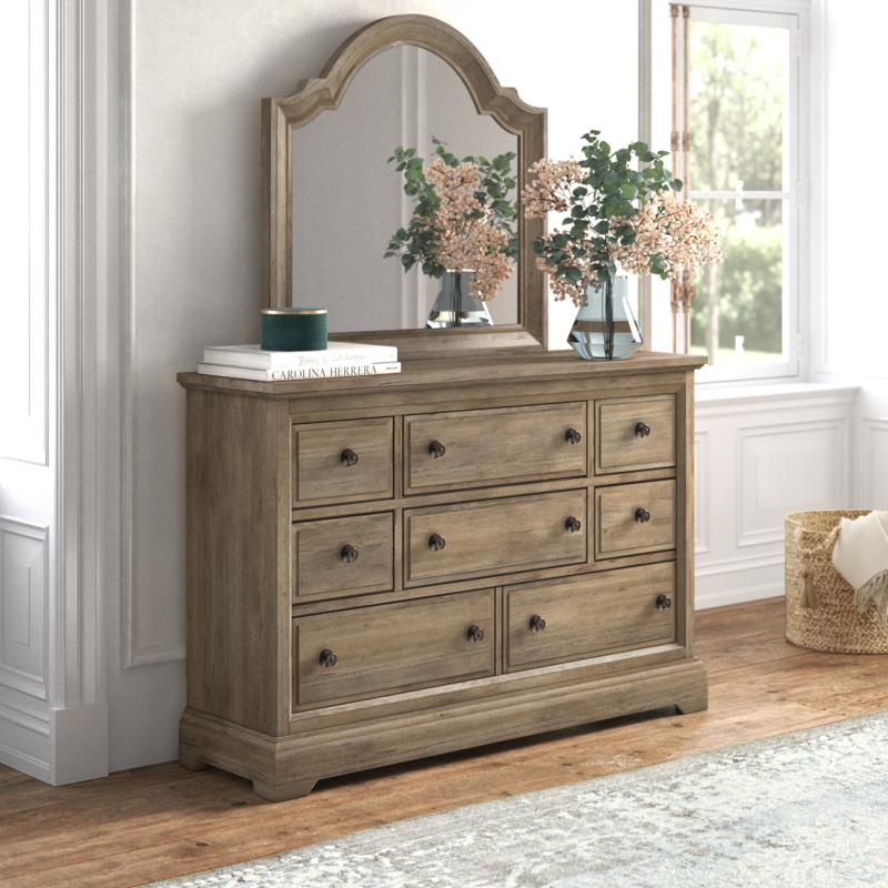 Aubrie 8 - Drawer Dresser with Mirror