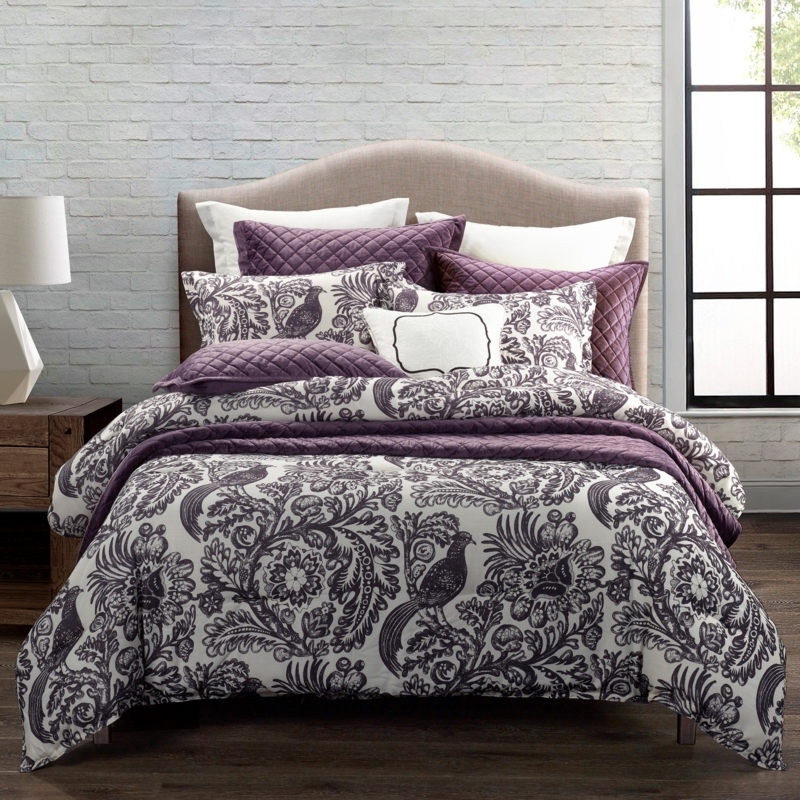 Augusta Black and White Classic French Toile Botanical Print Comforter Set